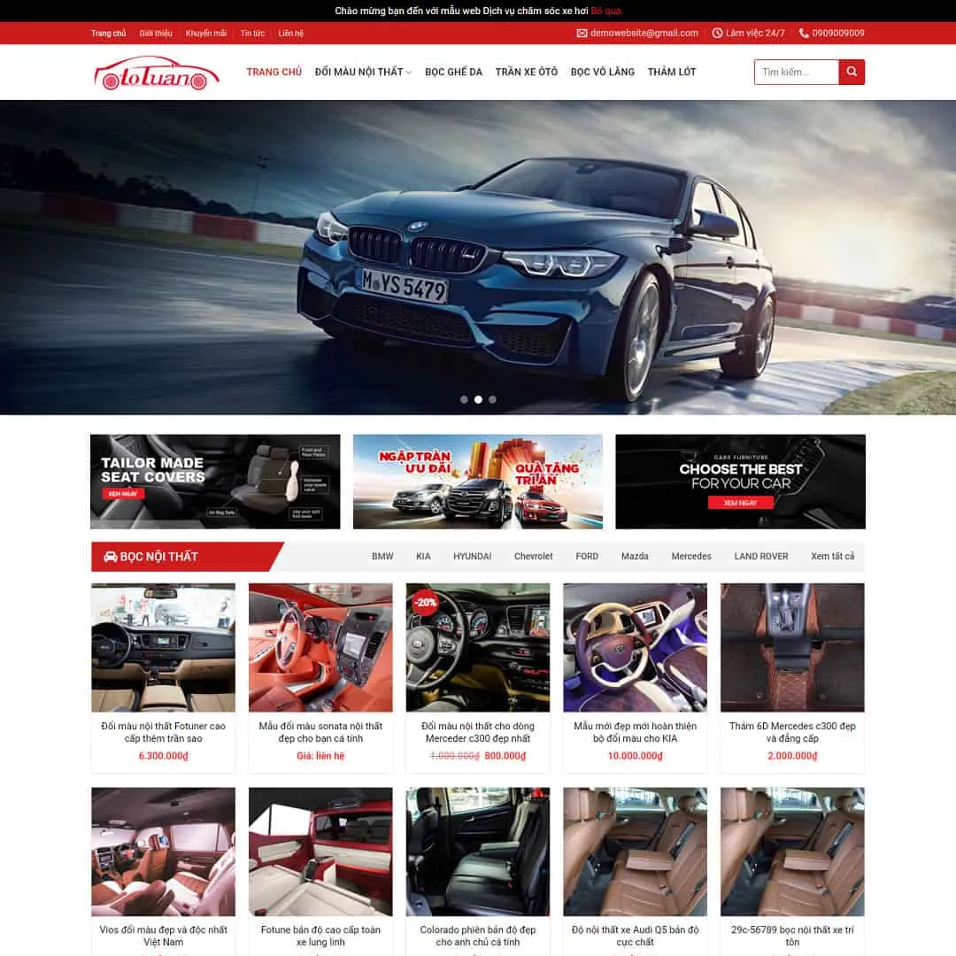 thiết kế website bán ô tô trọn gói